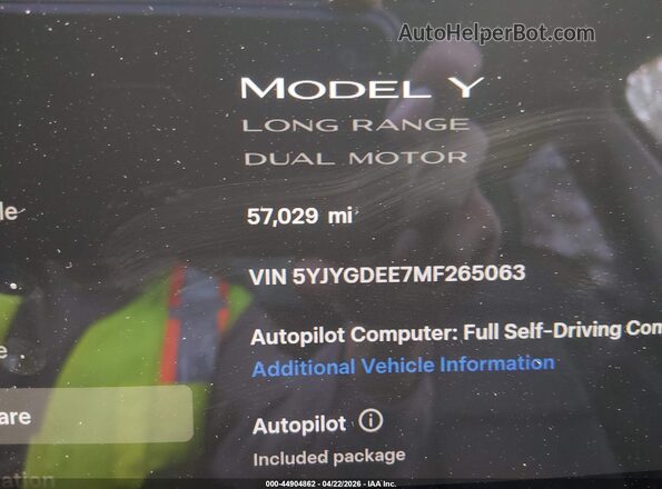5YJYGDEE7MF265063 2021 TESLA MODEL Y Dark Blue 
