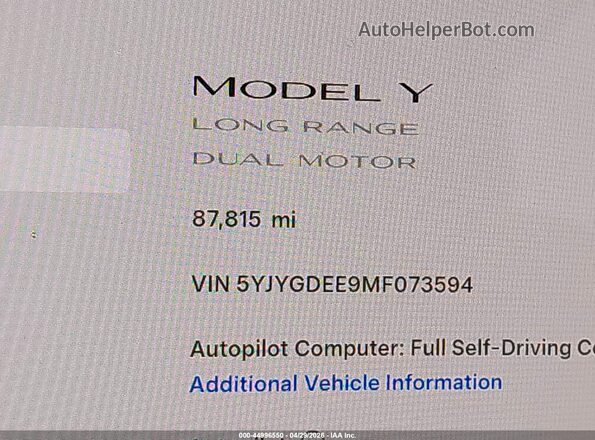 5YJYGDEE9MF073594 2021 TESLA MODEL Y Black Rear seats view