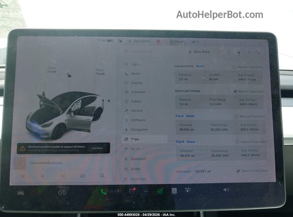 5YJYGDEE9MF108764 2021 TESLA MODEL Y White Widok tylnych siedzeń