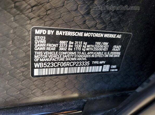 WB523CF06RCP23335 2024 BMW IX Blue Vista interior de 360 grados