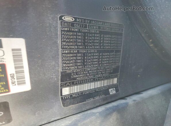 SALRRBBK7HA013463 2017 LAND ROVER DISCOVERY Gray 