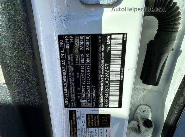 4JGFB4KB1LA096693 2020 MERCEDES-BENZ GLE-CLASS White Rear interior view