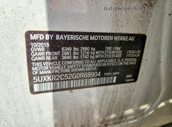 5UXKR2C52G0R68904 2016 BMW X5 White 