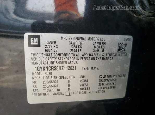 1GYKNCRS8HZ112031 2017 CADILLAC XT5 Black 