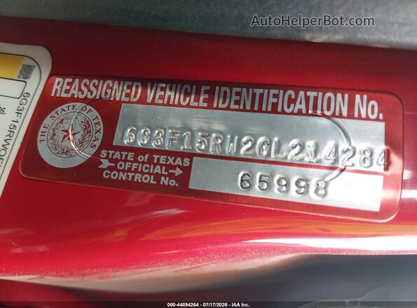 6G3F15RW2GL214284 2016 CHEVROLET SS Красный Вид подкапотного пространства