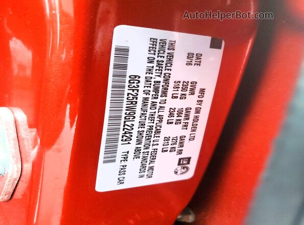 6G3F25RW9GL224291 2016 CHEVROLET SS Black 