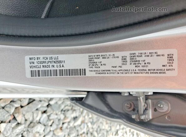 1C6SRFJPXTN255511 2026 RAM 1500 Silver 