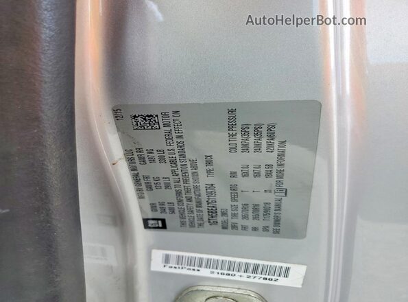 1GTH5BEA7G1199764 2016 GMC CANYON Silver 