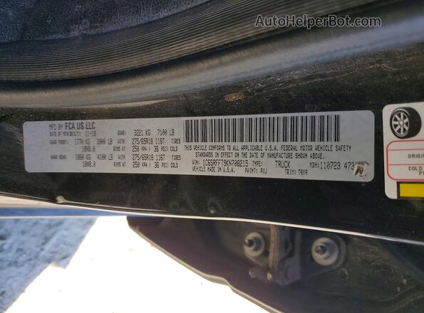 1C6SRFFT9KN708215 2019 RAM 1500 Черный Вид наклейки с VIN-кодом