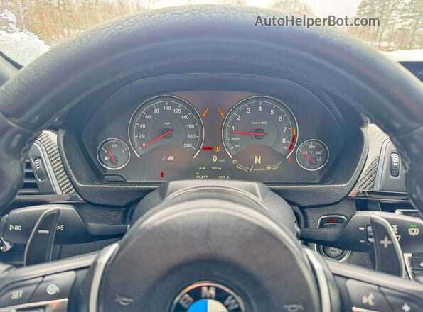 WBS3U9C57GP969947 2016 BMW M4 White Instrument cluster view