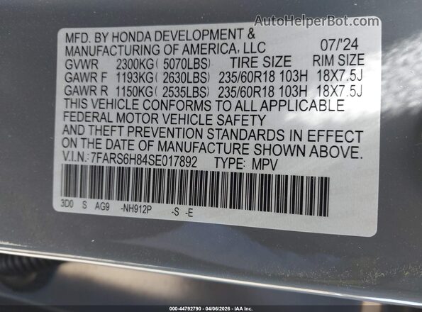 7FARS6H84SE017892 2025 HONDA CR-V Light Blue Engine compartment view
