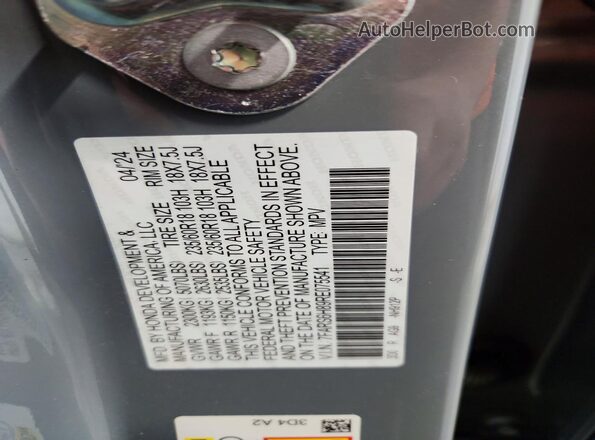 7FARS6H89RE075541 2024 HONDA CR-V Gray VIN կոդի պիտակի տեսք