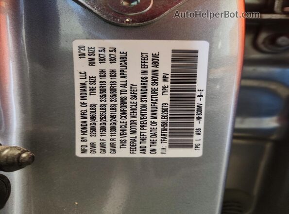 7FART6H58LE026079 2020 HONDA CR-V Silver 