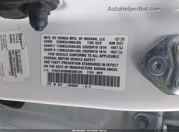 7FART6H95ME005128 2021 HONDA CR-V HYBRID White 