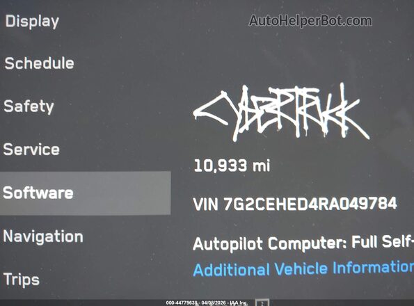 7G2CEHED4RA049784 2024 TESLA CYBERTRUCK Серый 