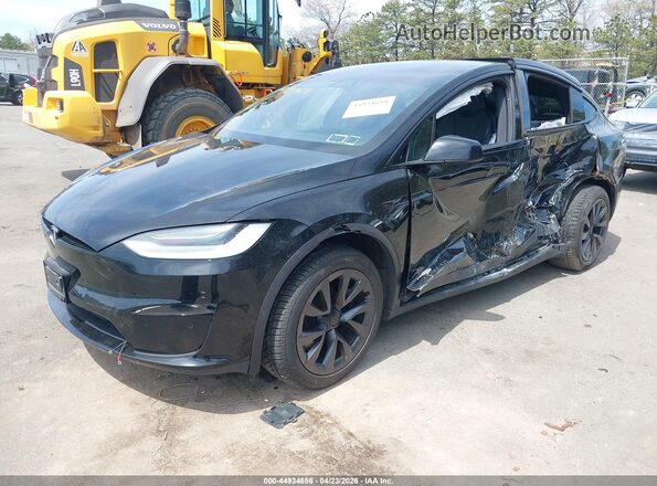 7SAXCBE60NF334443 2022 TESLA MODEL X Black Առջևի ձախ երեք քառորդ տեսարան