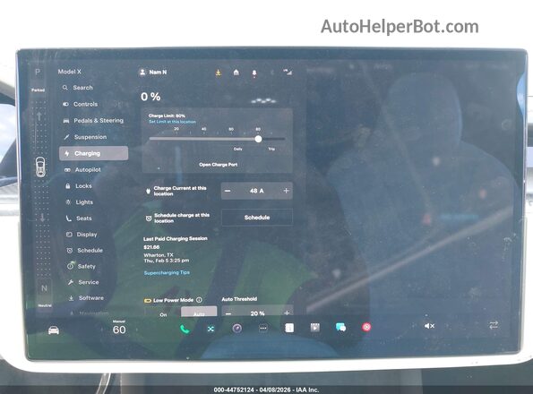 7SAXCBE62NF340003 2022 TESLA MODEL X Черный 