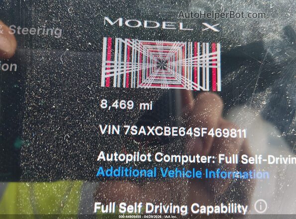 7SAXCBE64SF469811 2025 TESLA MODEL X Белый 