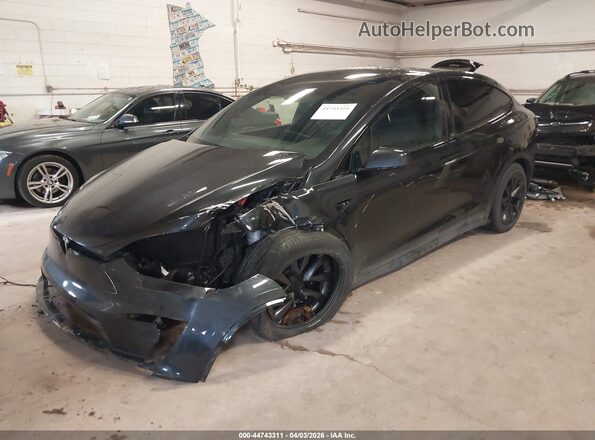 7SAXCDE57RF443443 2024 TESLA MODEL X Black Առջևի ձախ երեք քառորդ տեսարան