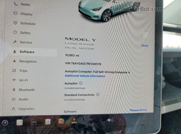 7SAYGAEE7RF046578 2024 TESLA MODEL Белый Вид щитка приборов