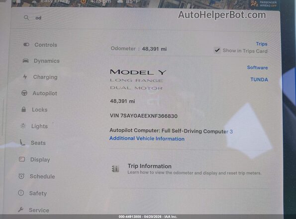 7SAYGAEEXNF366830 2022 TESLA MODEL Y Black Вид задніх сидінь