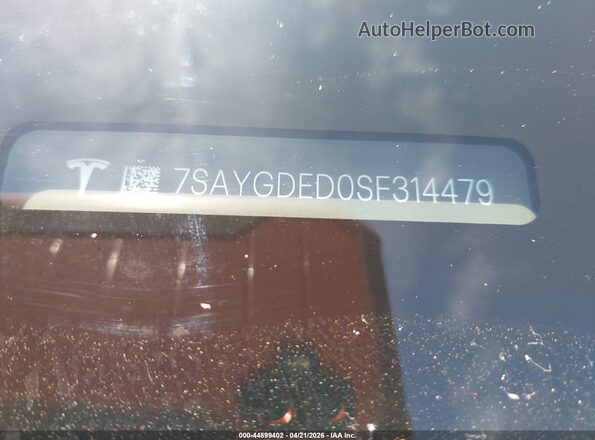 7SAYGDED0SF314479 2025 TESLA MODEL Y Черный 