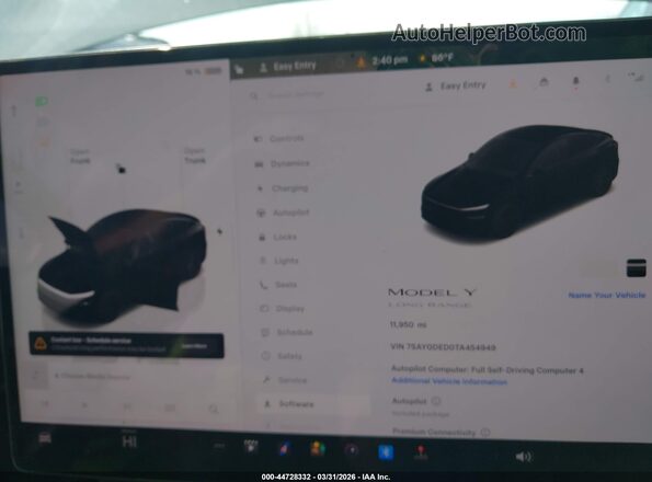 7SAYGDED0TA454949 2026 TESLA MODEL Y Black უკანა სავარძლების ხედი