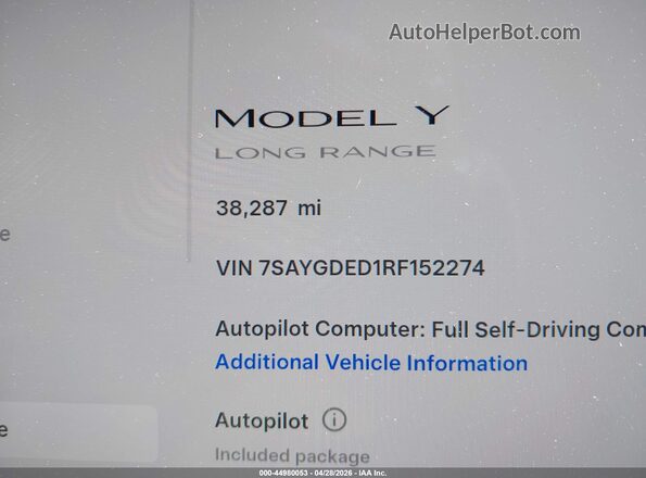 7SAYGDED1RF152274 2024 TESLA MODEL Y Black 