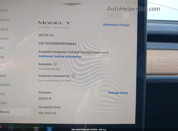 7SAYGDED1RF166854 2024 TESLA MODEL Y Белый 