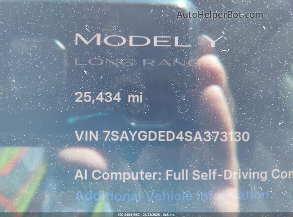 7SAYGDED4SA373130 2025 TESLA MODEL Y Black 