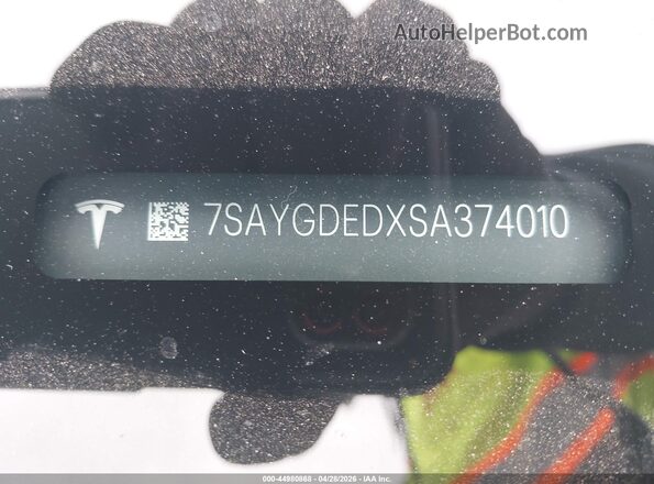 7SAYGDEDXSA374010 2025 TESLA MODEL Y Белый Вид подкапотного пространства
