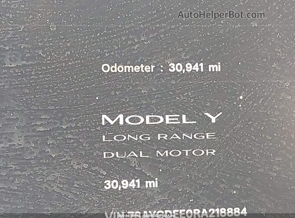 7SAYGDEE0RA218884 2024 TESLA MODEL Y Черный Вид задних сидений