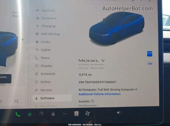 7SAYGDEE0TF369007 2026 TESLA MODEL Y Blue Հետևի նստատեղերի տեսք