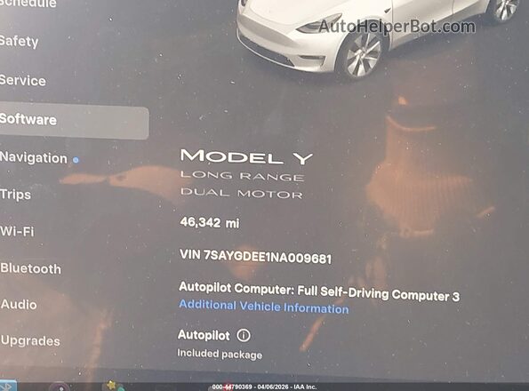 7SAYGDEE1NA009681 2022 TESLA MODEL Y Black 