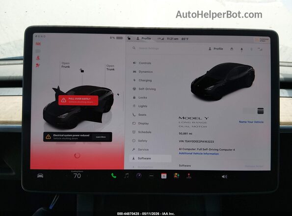 7SAYGDEE2PA163223 2023 TESLA MODEL Y Black Vista de los asientos traseros