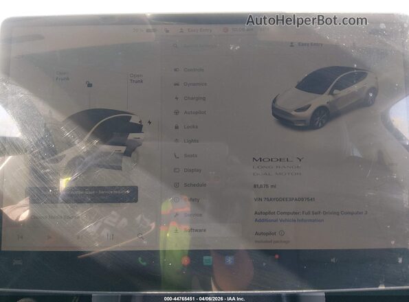 7SAYGDEE3PA097541 2023 TESLA MODEL Y White Հետևի նստատեղերի տեսք
