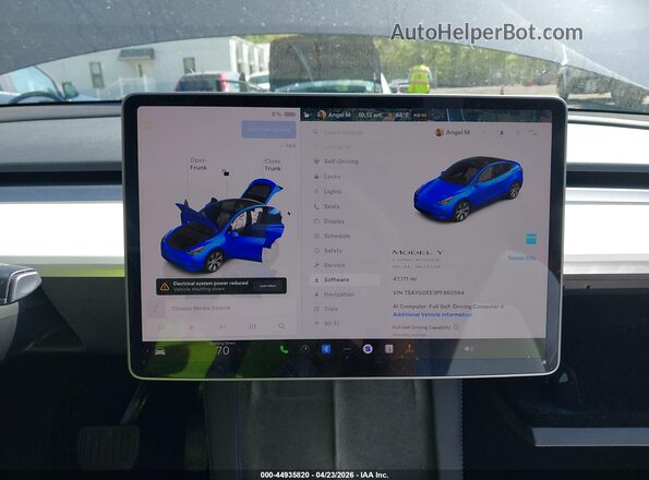 7SAYGDEE3PF860564 2023 TESLA MODEL Y Серый Вид задних сидений