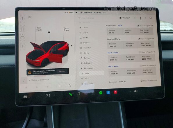 7SAYGDEE3TF564731 2026 TESLA MODEL Red Սարքավորումների վահանակի տեսք