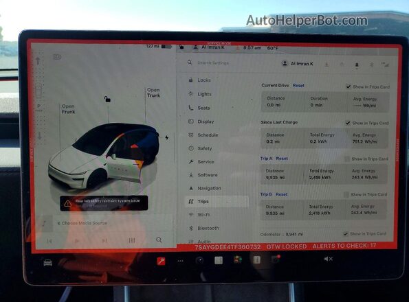 7SAYGDEE4TF360732 2026 TESLA MODEL Silver Вид щитка приладів