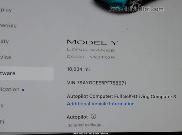 7SAYGDEE5PF788671 2023 TESLA MODEL Y White 