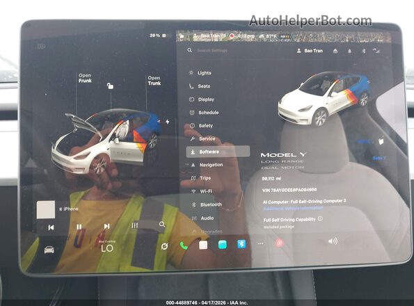 7SAYGDEE6PA094956 2023 TESLA MODEL Y White Vista de los asientos traseros