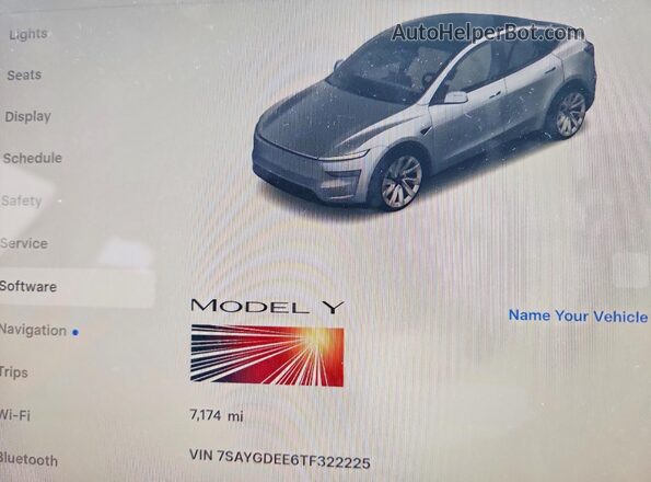 7SAYGDEE6TF322225 2026 TESLA MODEL Gray Vista del cuadro de instrumentos