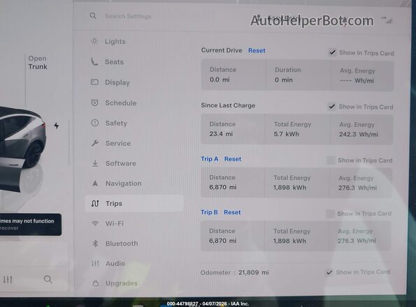 7SAYGDEE7RA252823 2024 TESLA MODEL Y Blue Հետևի նստատեղերի տեսք
