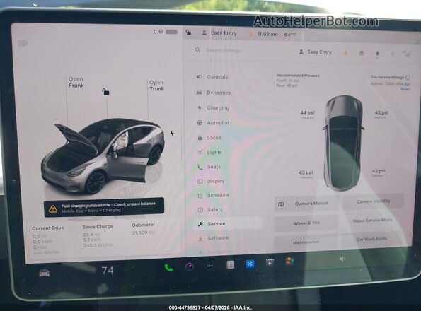 7SAYGDEE7RA252823 2024 TESLA MODEL Y Blue 