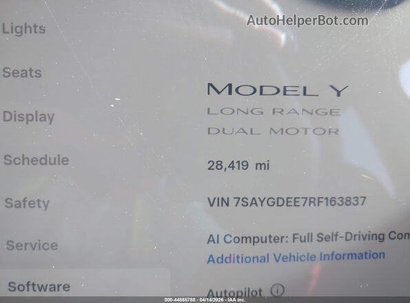 7SAYGDEE7RF163837 2024 TESLA MODEL Y Gray 