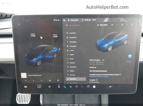 7SAYGDEE9PA062602 2023 TESLA MODEL Y Blue 