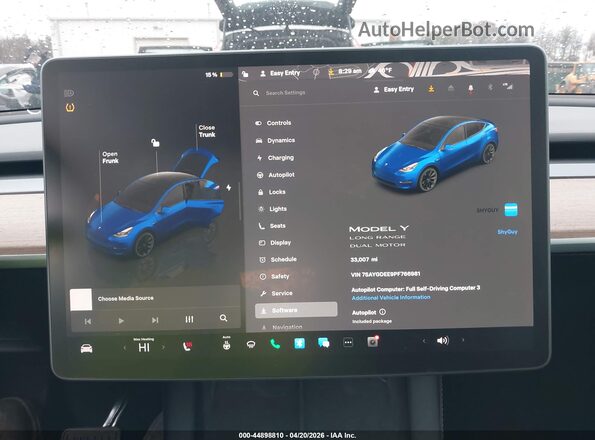 7SAYGDEE9PF766981 2023 TESLA MODEL Y Dark Blue Vista de los asientos traseros