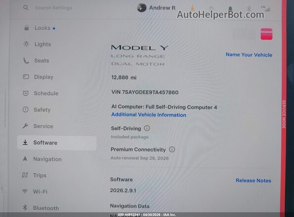 7SAYGDEE9TA457860 2026 TESLA MODEL Y Красный Вид задних сидений