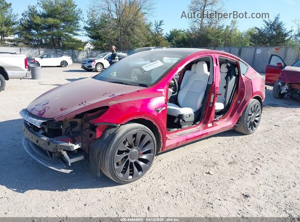 7SAYGDEF1RA321420 2024 TESLA MODEL Y Red Передня ліва чверть