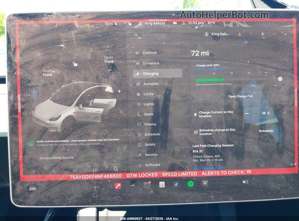 7SAYGDEF4NF468800 2022 TESLA MODEL Y White 